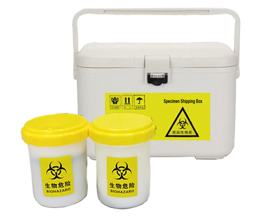 Transporte de muestras envío de la caja del refrigerador para biohazard Coronavirus de la muestra
